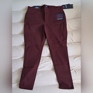 Womens Chaps Mid Rise•Comfort Elastic•Slim Leg•Size 14•Red